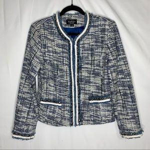 4 for $25 Katherine New York Blue Tweed Blazer MED